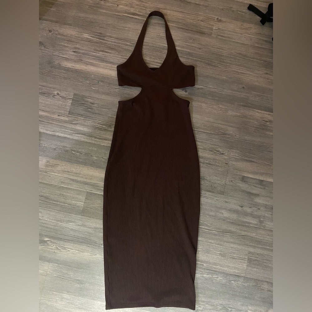H&M Brown Ribbed Crop Dress